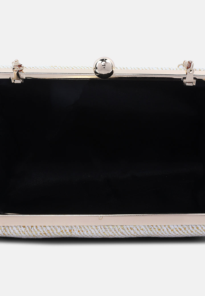creative weave clutch bag#color_dark grey