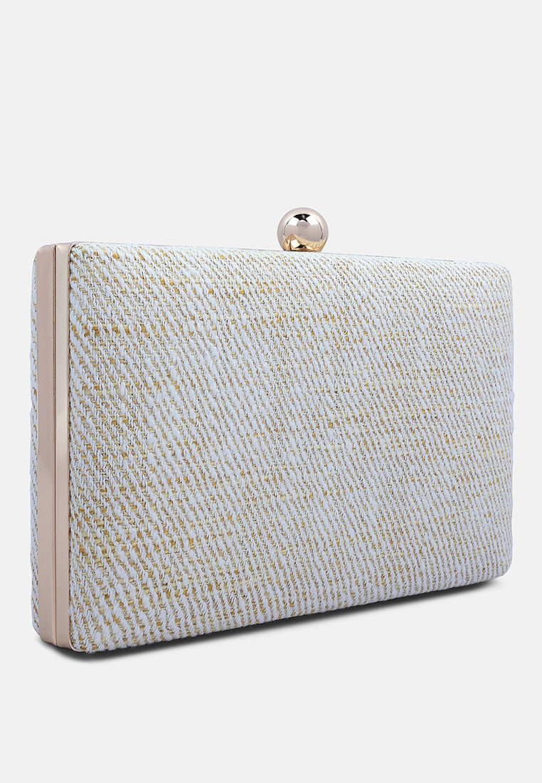 creative weave clutch bag#color_white