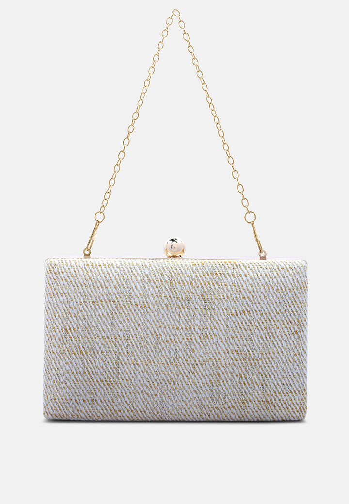 creative weave clutch bag#color_white