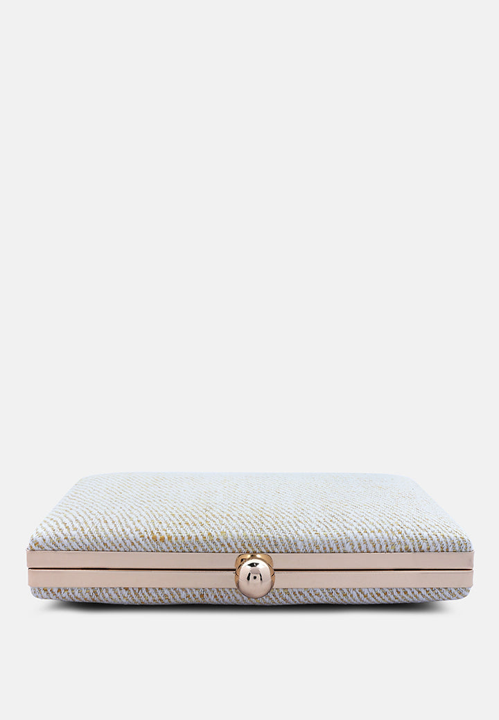creative weave clutch bag#color_white