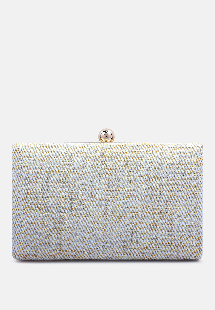 creative weave clutch bag#color_white