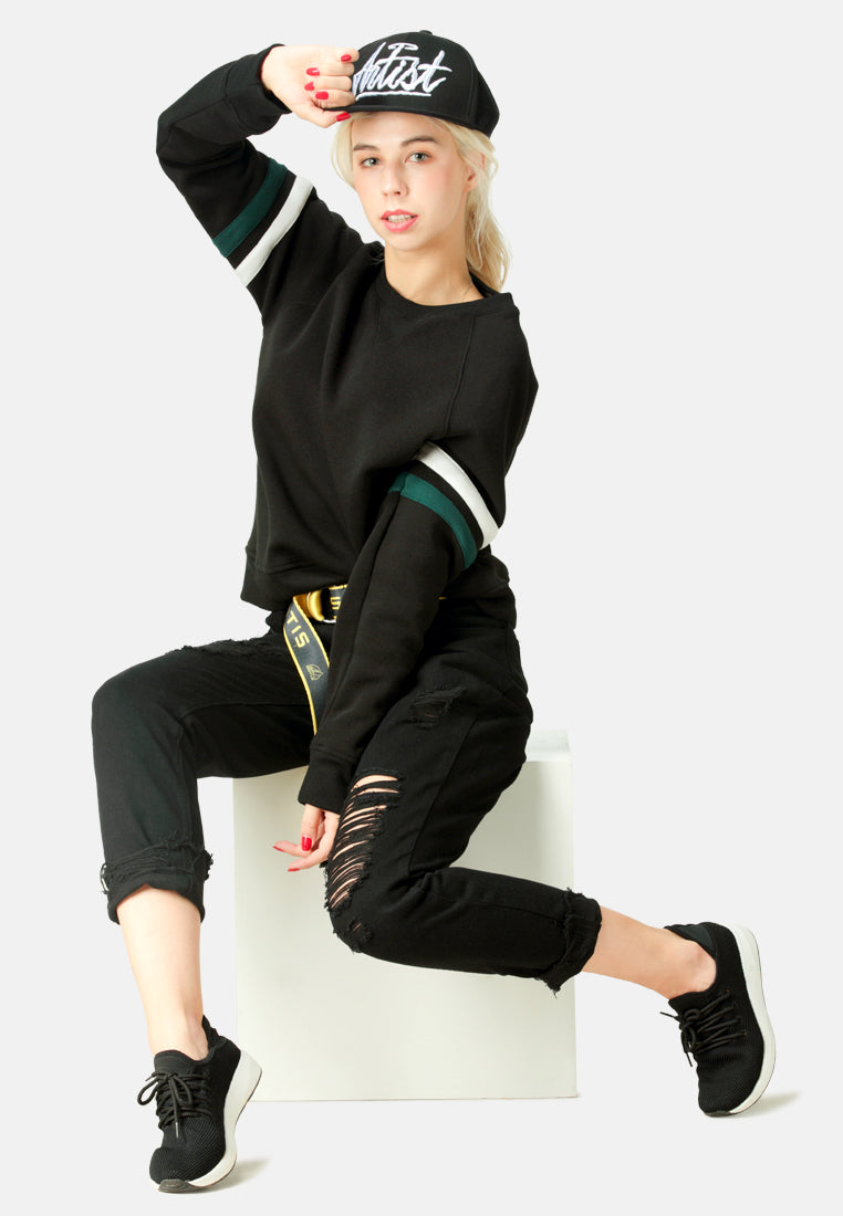 crew neck sweatshirt#color_black