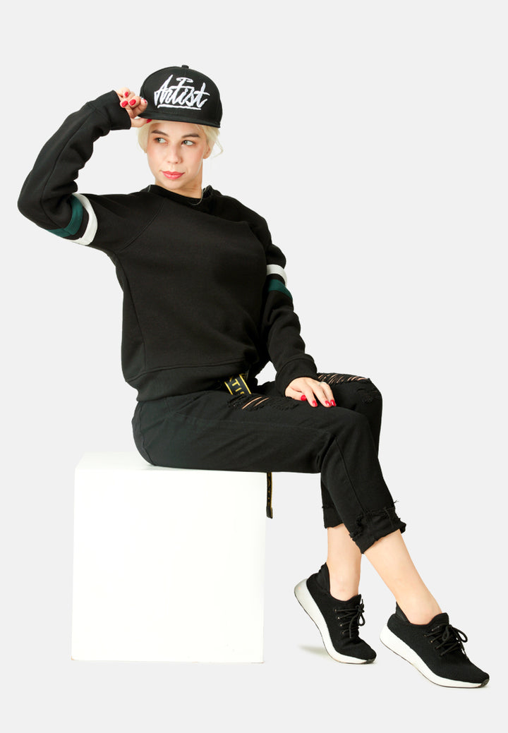 crew neck sweatshirt#color_black
