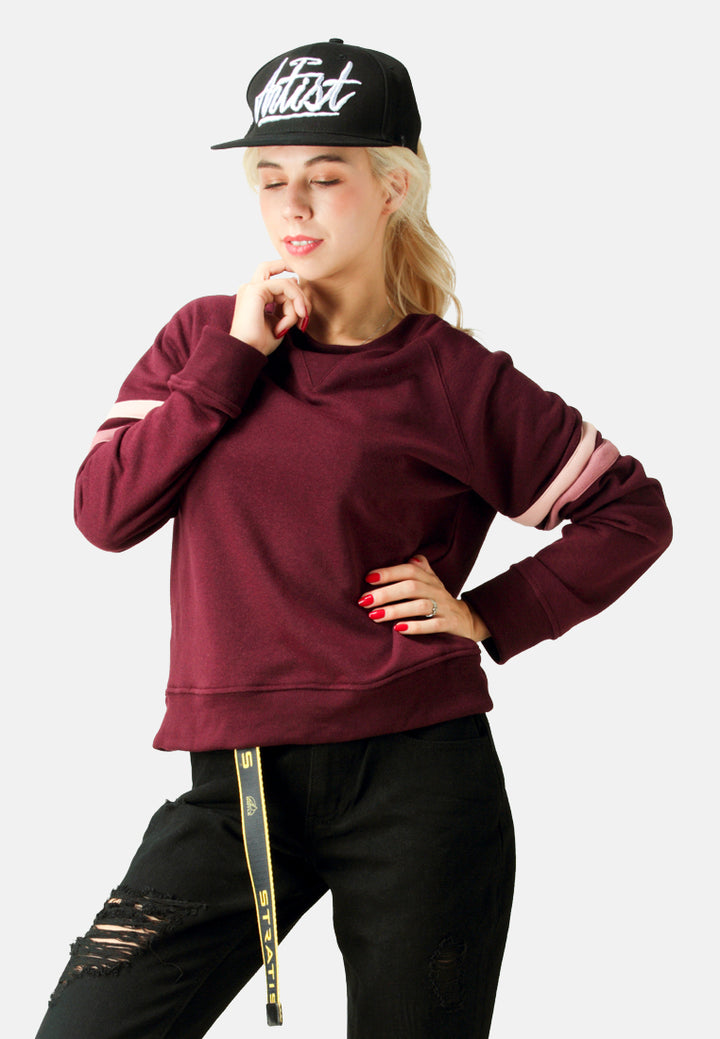 crew neck sweatshirt#color_wine