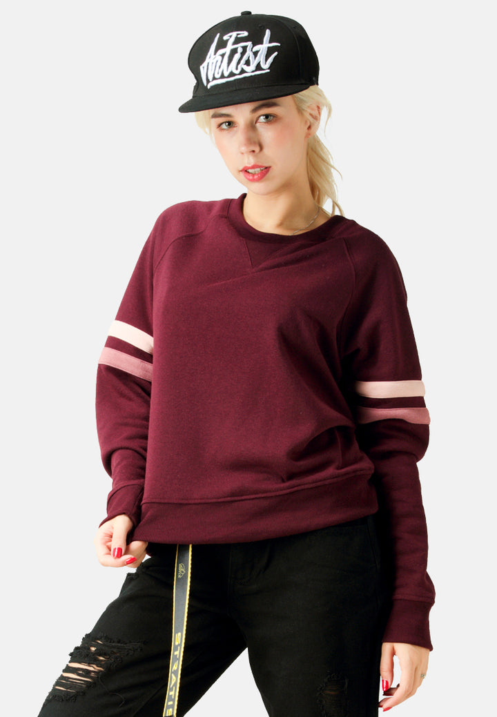 crew neck sweatshirt#color_wine