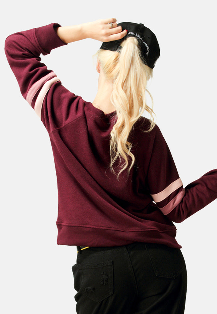 crew neck sweatshirt#color_wine
