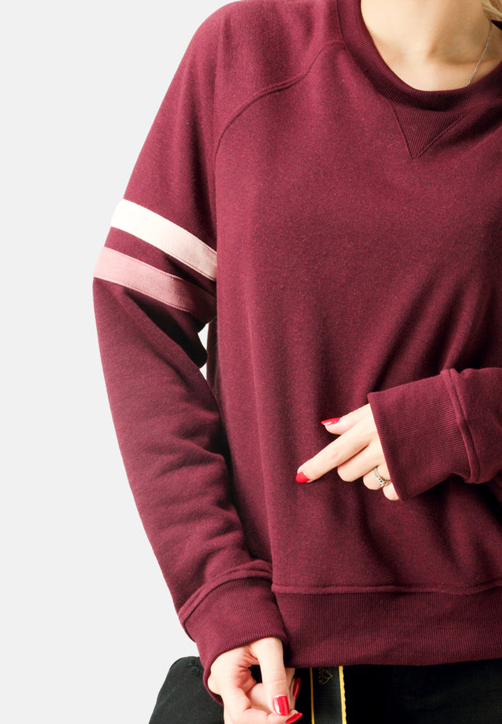 crew neck sweatshirt#color_wine