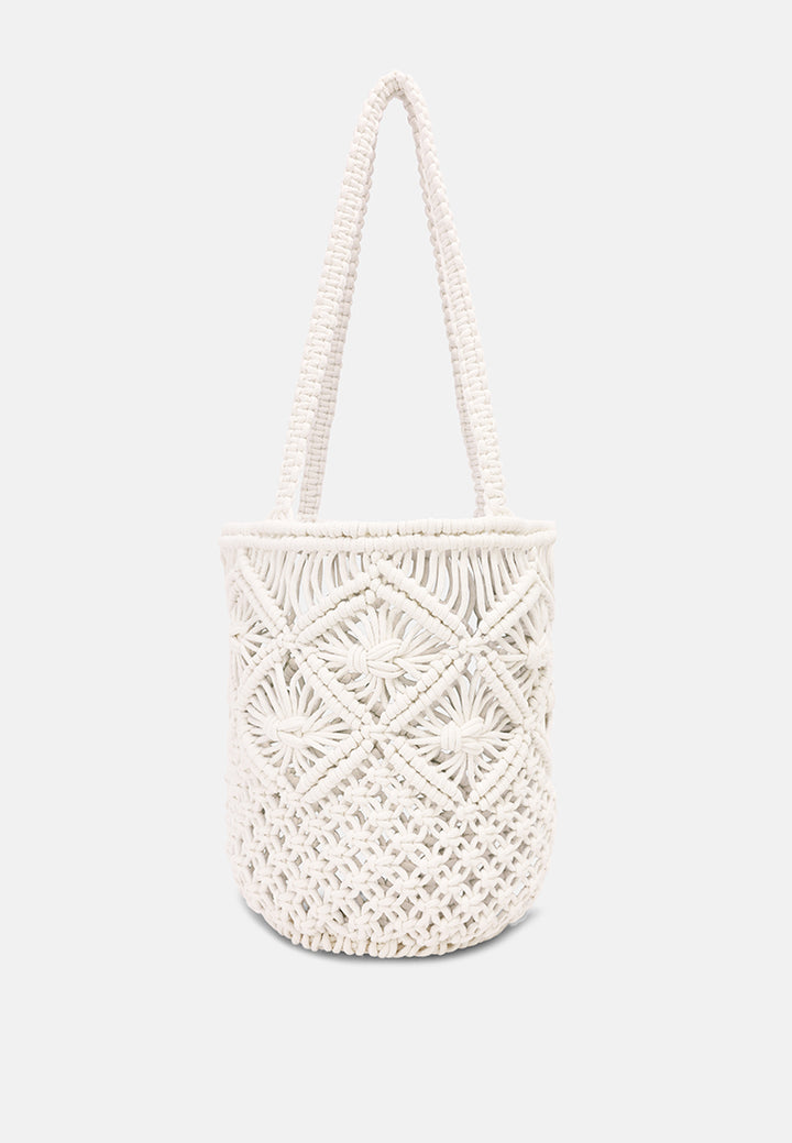 crochet cotton satchel bag#color_white