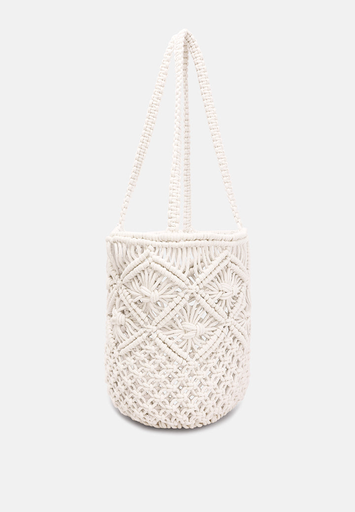 crochet cotton satchel bag#color_white