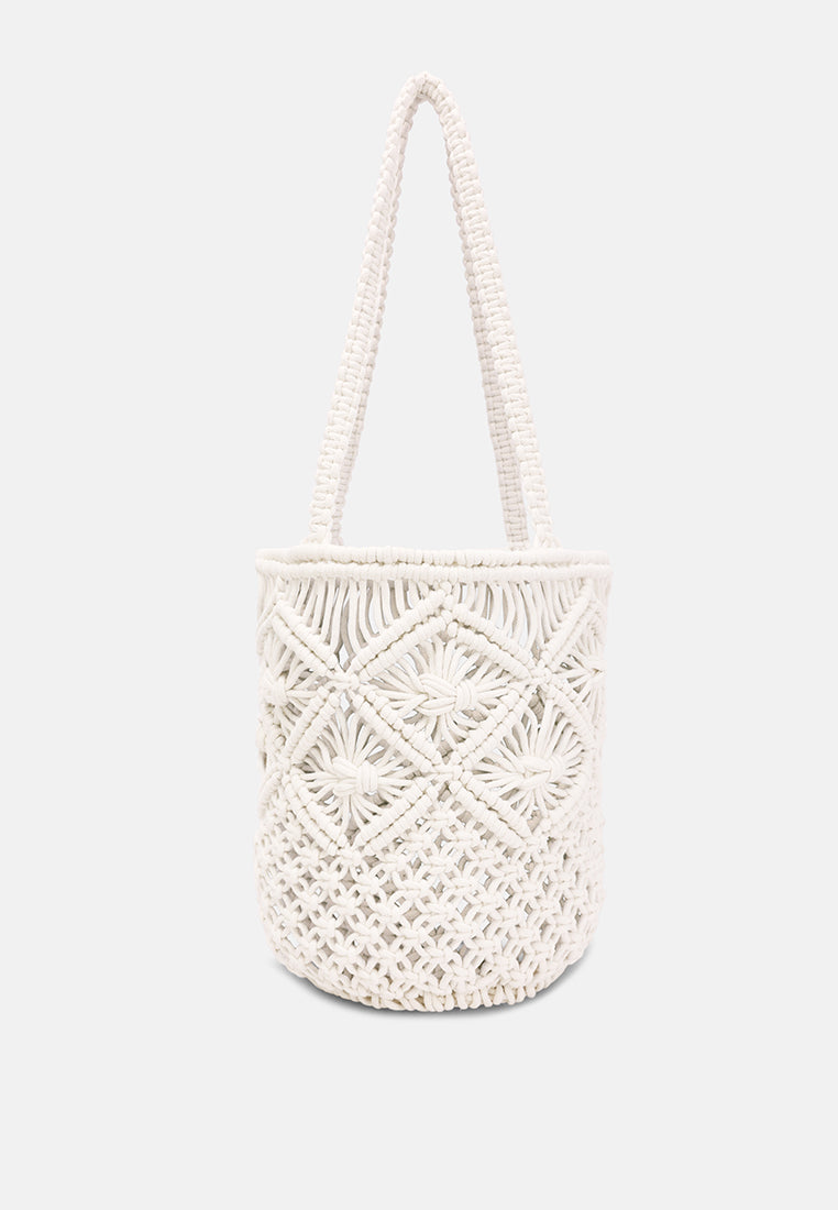 crochet cotton satchel bag#color_white