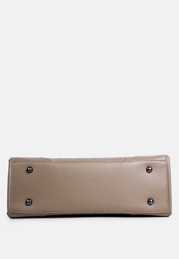 croco hand bag#color_khaki