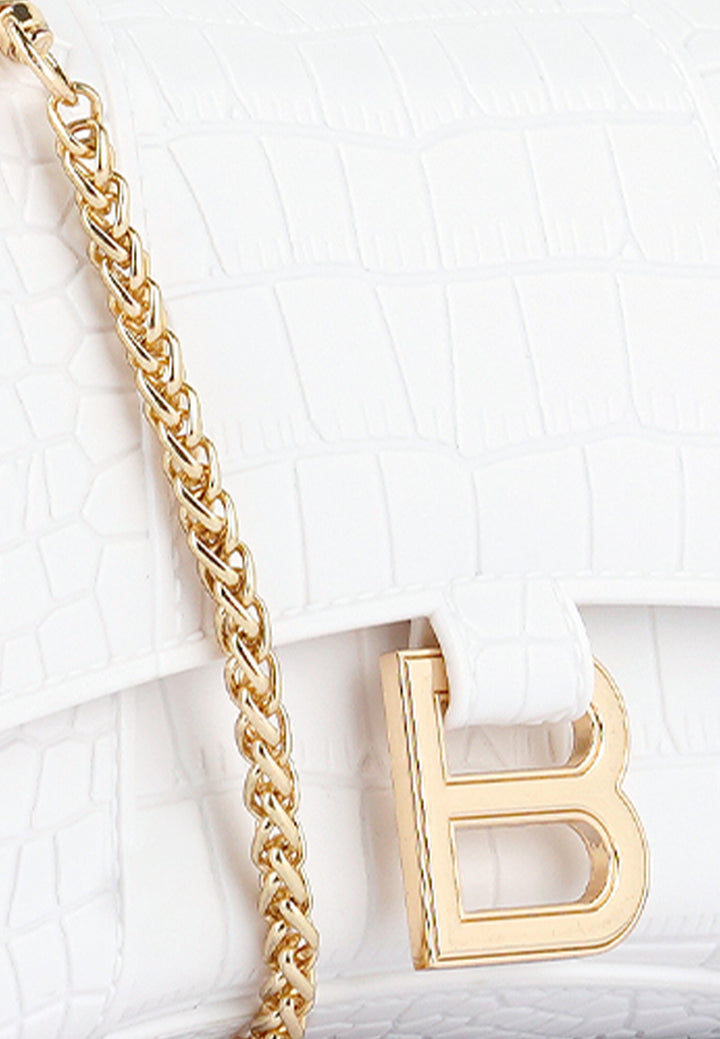 Croc Textured Mini Handbag