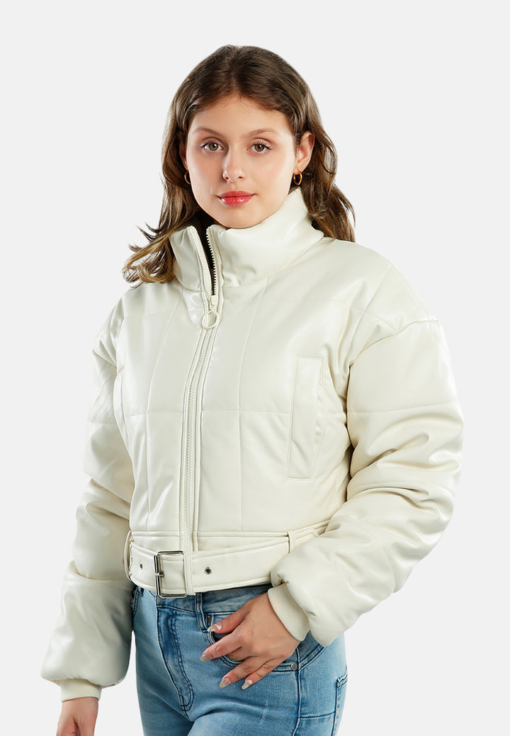 cropped belted puffer jacket#color_cream