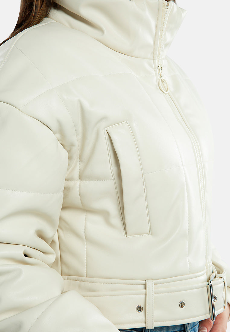 cropped belted puffer jacket#color_cream