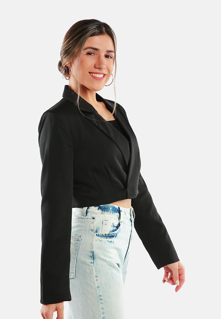 cropped tailored blazer#color_black