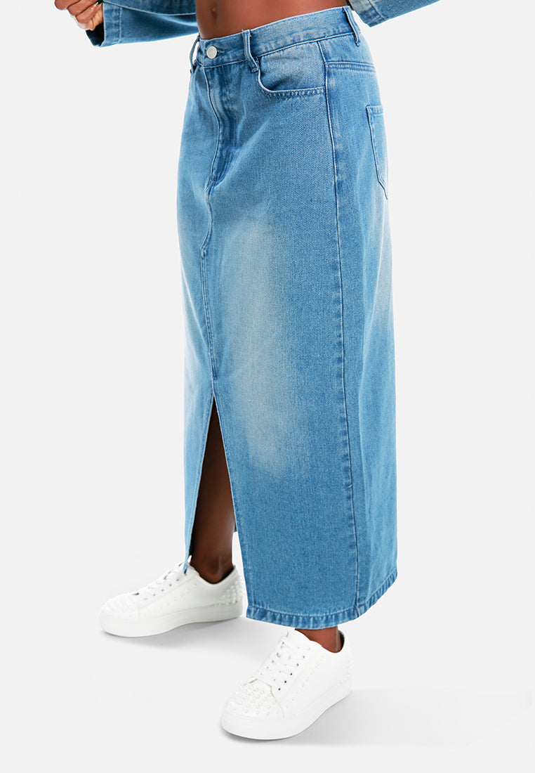 cutesy wash daring denim skirt by ruw#color_mid-blue