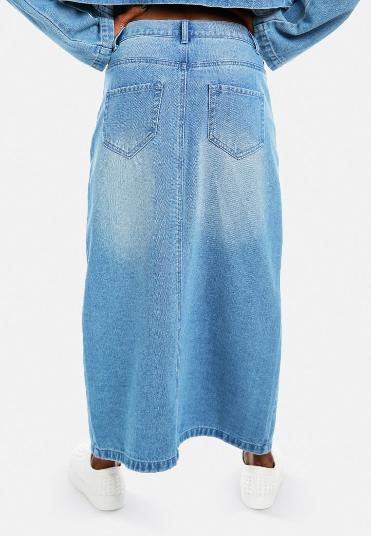 cutesy wash daring denim skirt by ruw#color_mid-blue