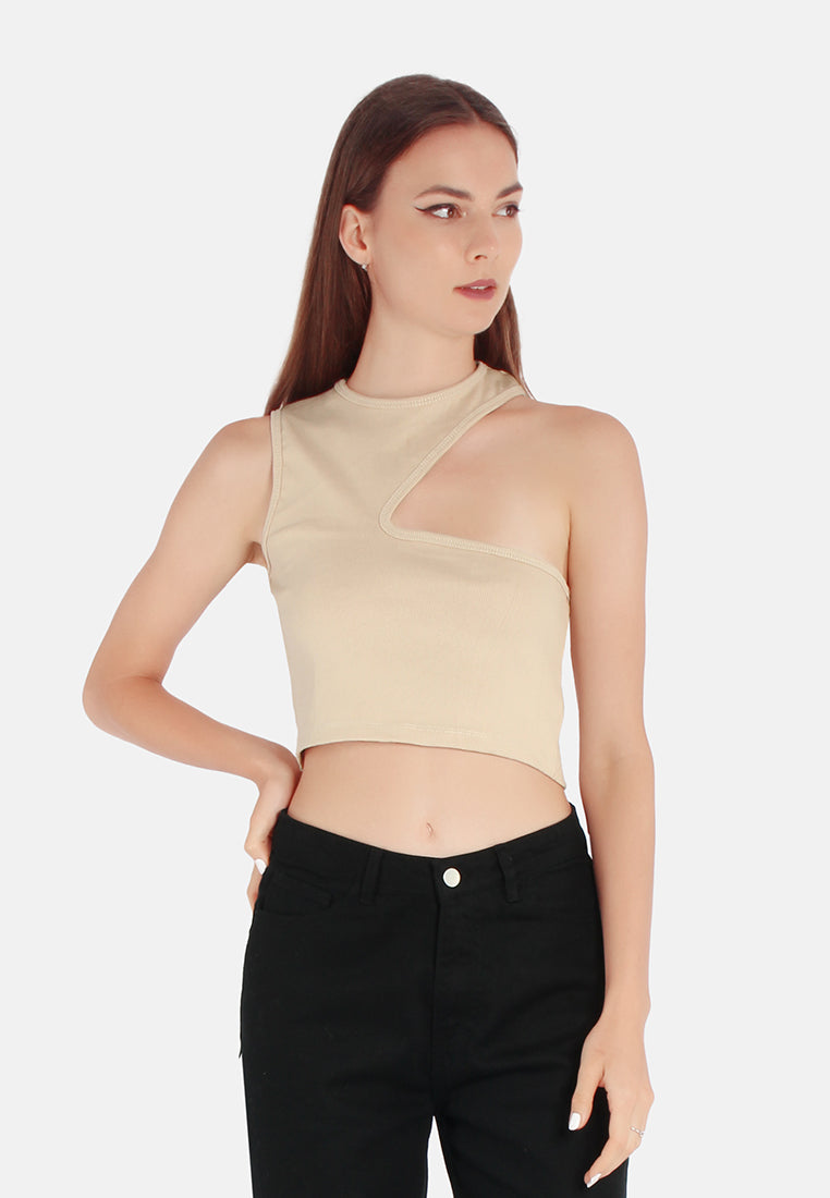 cut out crop top#color_beige