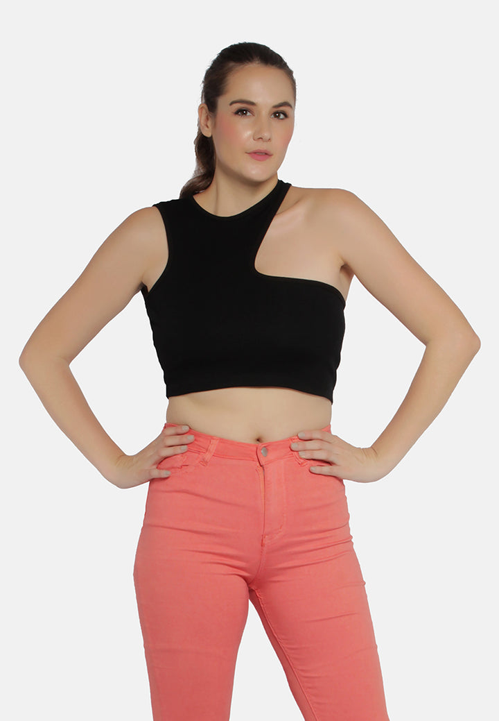 cut out crop top#color_black