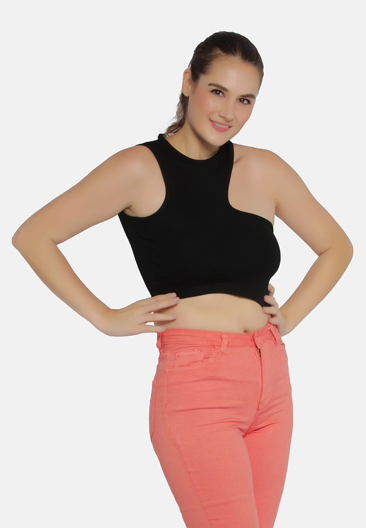 cut out crop top#color_black