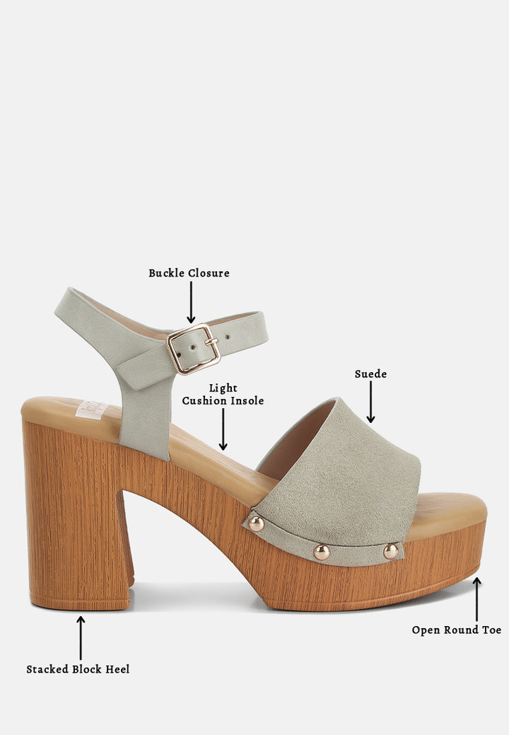 daniela suede high block sandals by ruw#color_beige