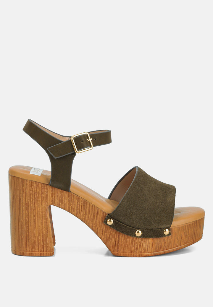 daniela suede high block sandals by ruw#color_olive-green