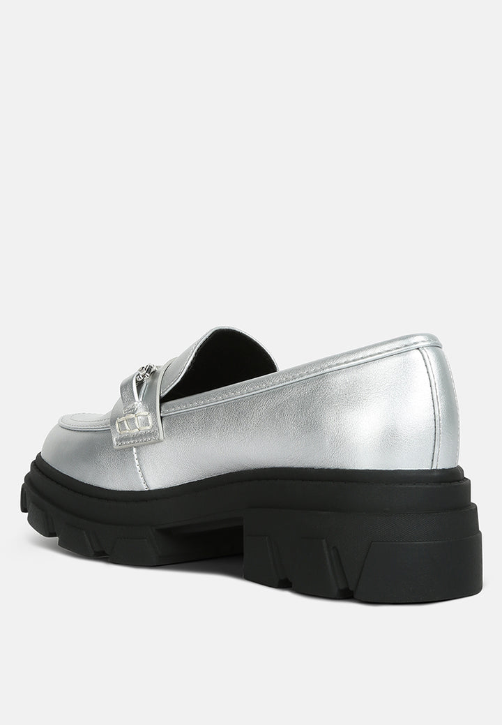 darlina metallic platform loafers#color_silver