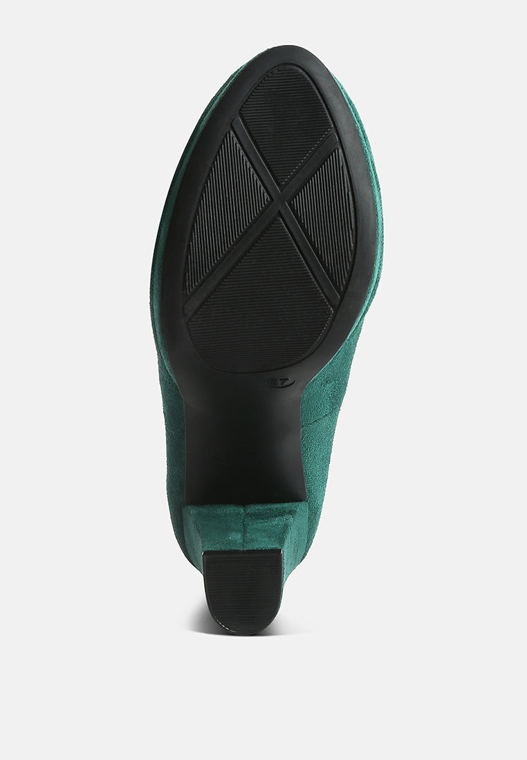 delia seude block heel pumps#color_green