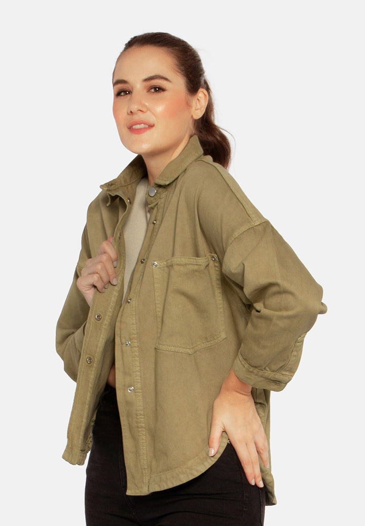 denim jacket#color_khaki