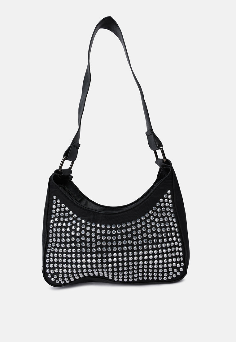 diamante baguette bag#color_black