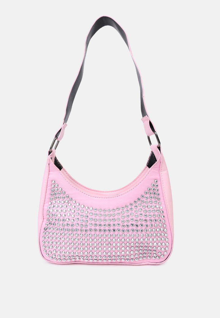 diamante baguette bag#color_pink