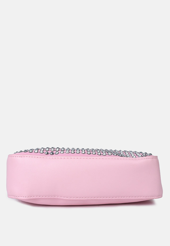 diamante baguette bag#color_pink