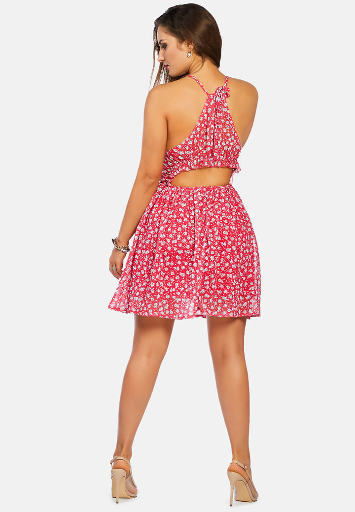 ditsy floral summer skater dress#color_red