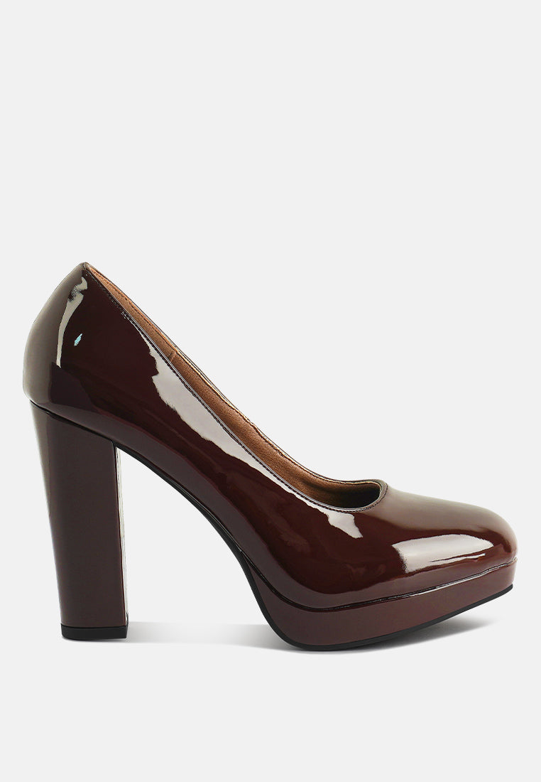 dixie patent faux leather pump sandals#color_brown