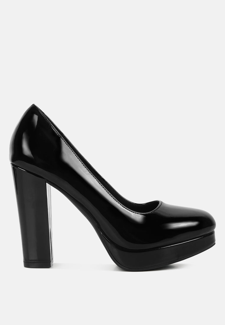 dixie patent faux leather pump sandals#color_black