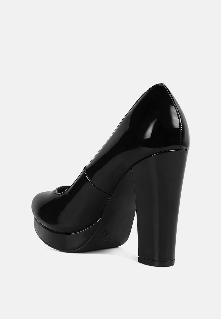 dixie patent faux leather pump sandals#color_black