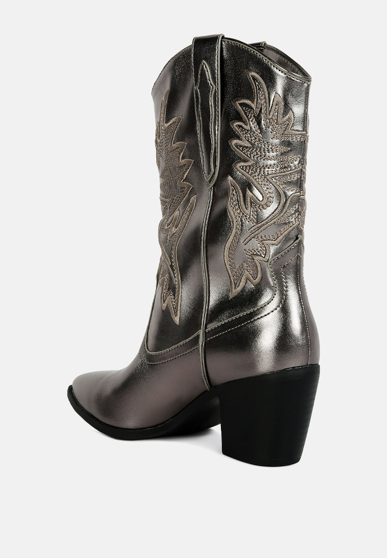 dixom western cowboy ankle boots by ruw#color_silver