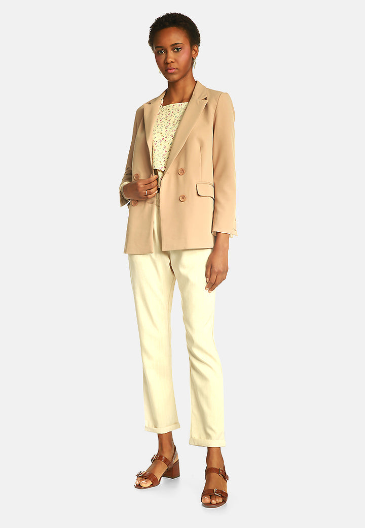 double breasted blazer#color_beige