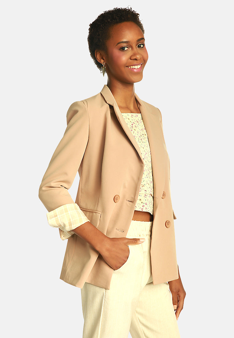 double breasted blazer#color_beige