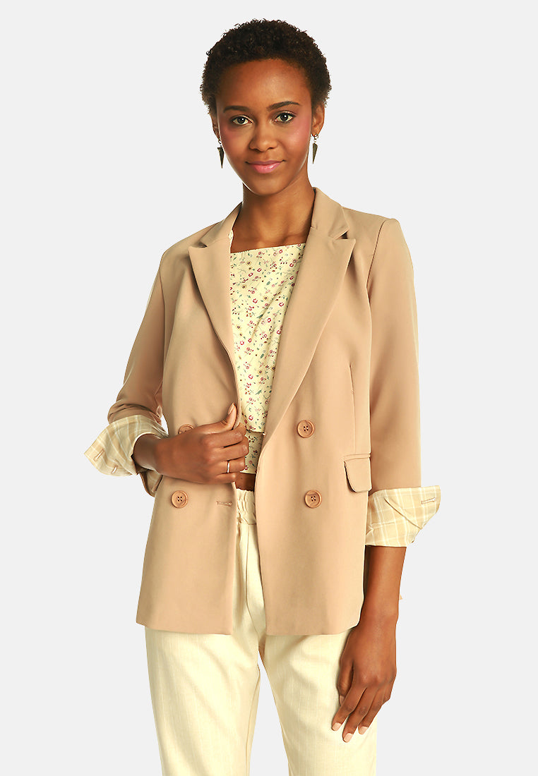 double breasted blazer#color_beige