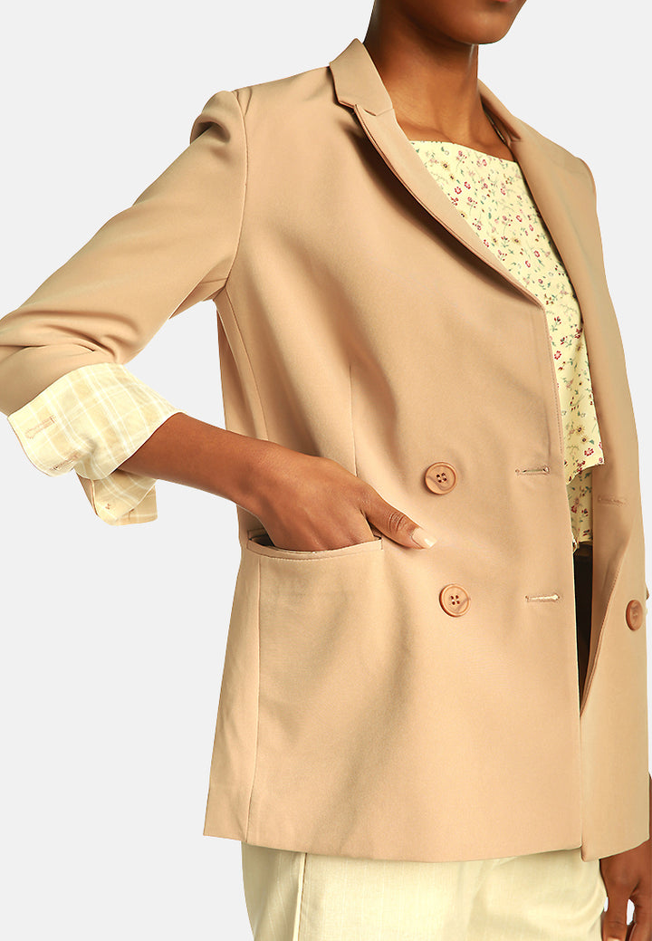 double breasted blazer#color_beige