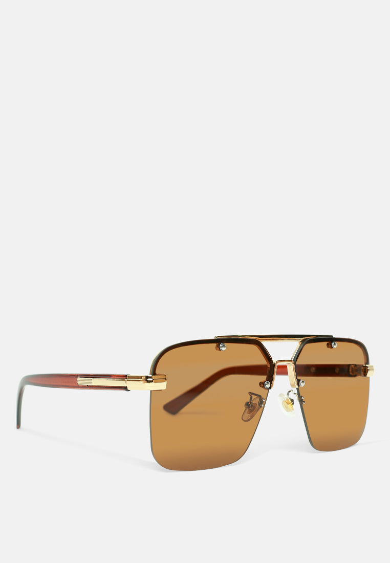 double bridge square sunglasses#color_brown