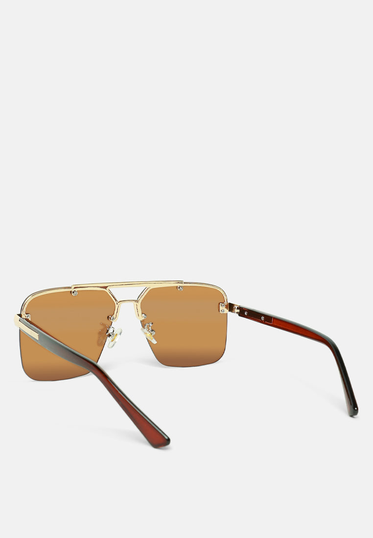 double bridge square sunglasses#color_brown