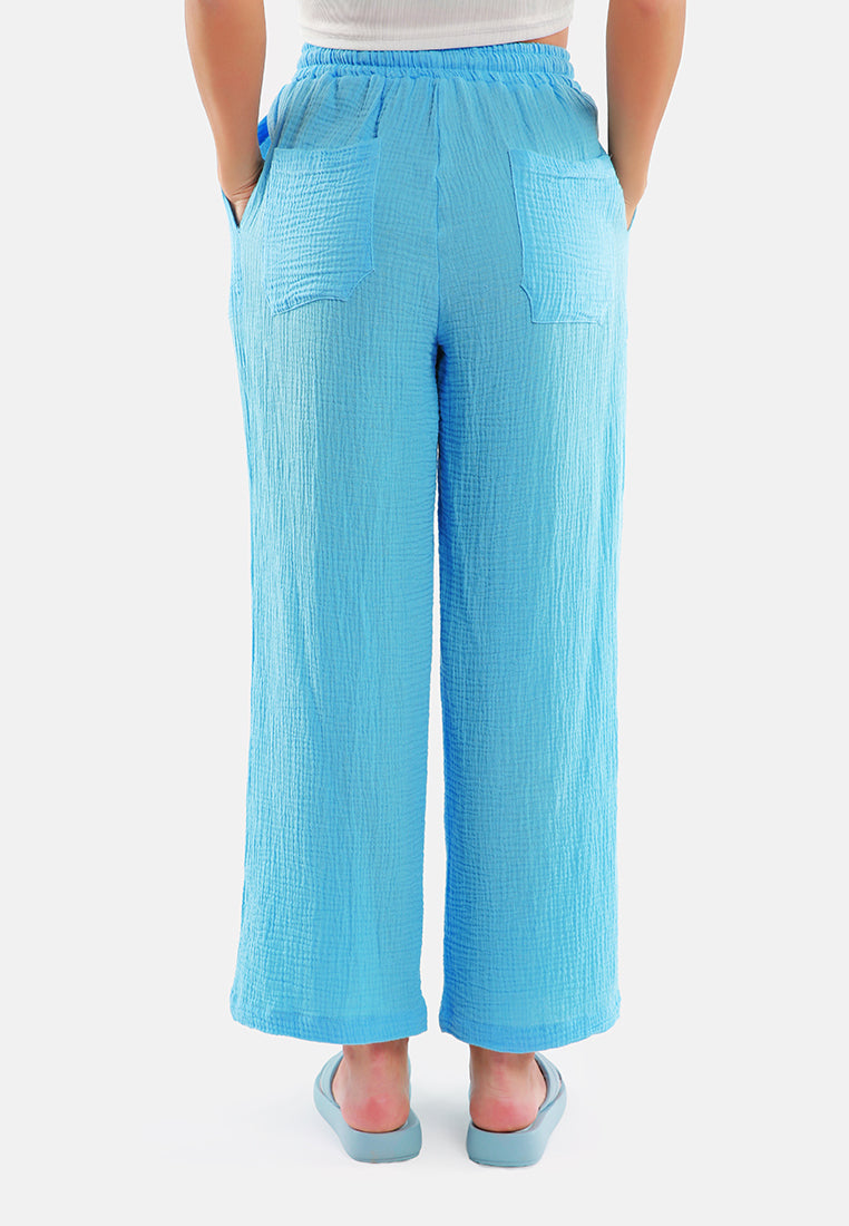 drawstring casual lounge wide pants by ruw#color_bright-blue