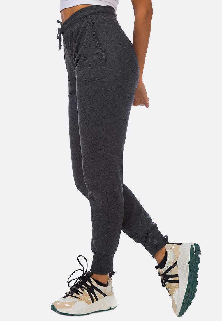 drawstring cuffed active joggers#color_light-grey