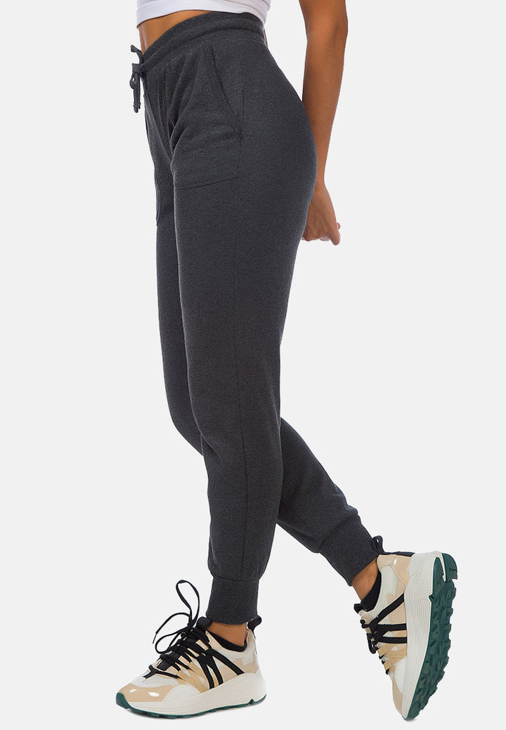 drawstring cuffed active joggers#color_light-grey