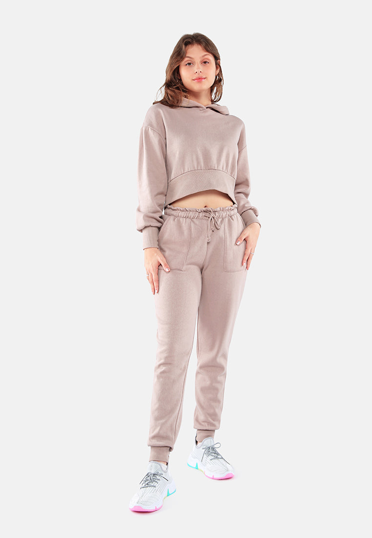 drawstring waistband joggers#color_mocha