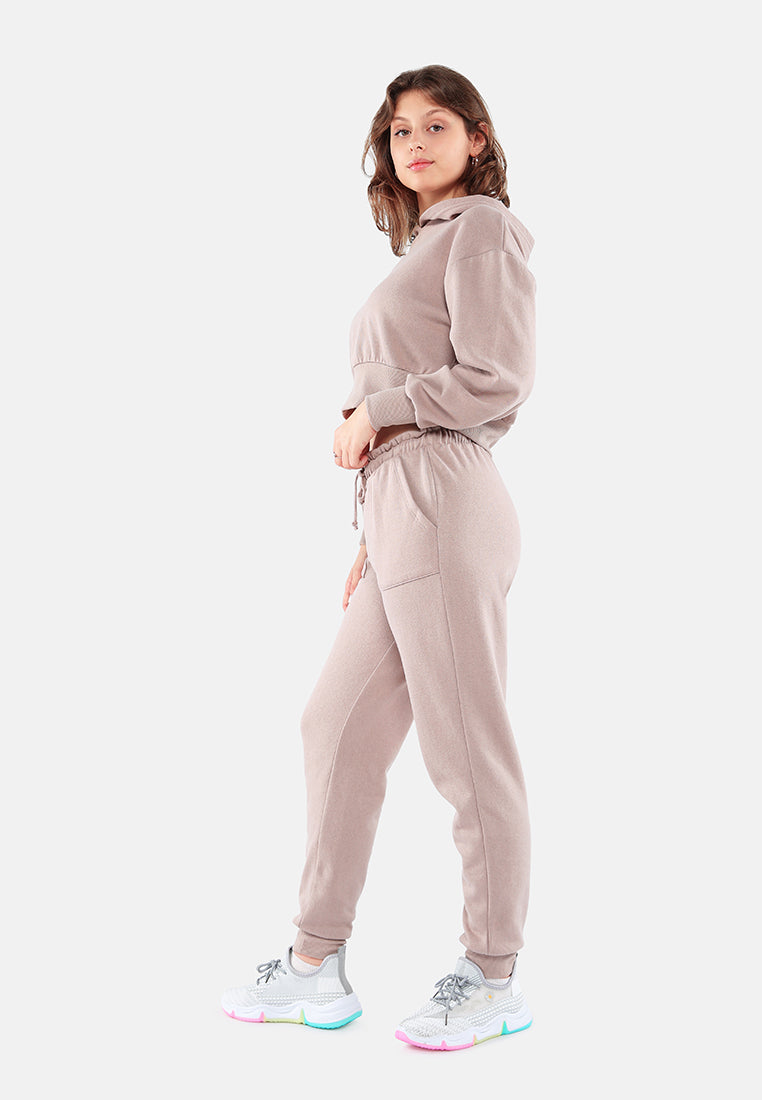 drawstring waistband joggers#color_mocha