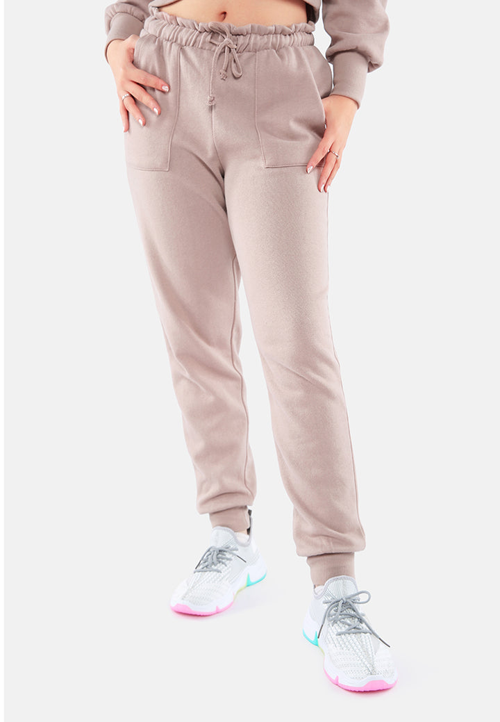 drawstring waistband joggers#color_mocha