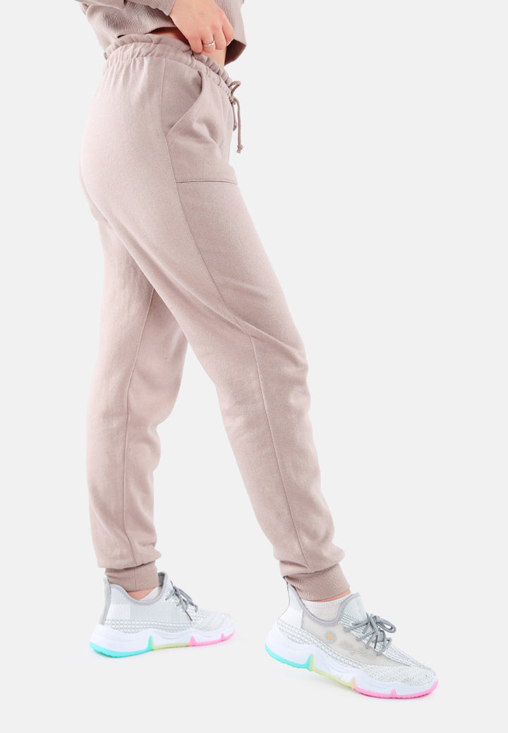 drawstring waistband joggers#color_mocha